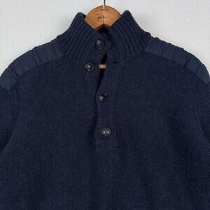 Polo Ralph Lauren 100% Lambswool Youth L Military Blue Sweater P2P:19” Welted*